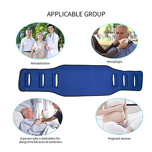 Leetye Mei Transfer Belt Transfer Sling - Padded Gait Belt - Heavy Duty Patient Lift, Mobility Standing and Lifting Aid for Disabled, Elderly, Injured - Safely Move from Bed and Wheelchair (Blue) - Thumbnail 6