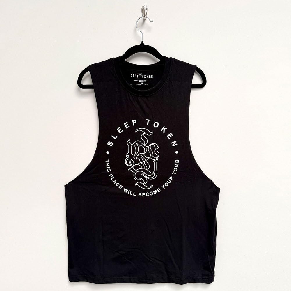 Sleep Token Tomb Text Ring Vest Top Size XL Black