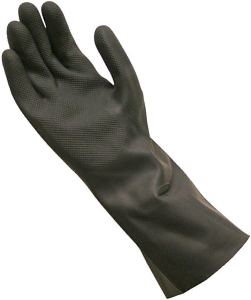 Neoprene Rubber Safety Hand Gloves For Acid And Caustics Chemical, Oil & Solvents -Excellent Results Guaranteed Size- Large Black, Pack of 1 Pair