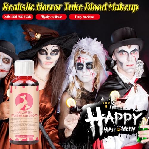 Sangue falso lavável, Sangue falso lavável realista de Halloween 50ml, Fantasia pegajosa de sangue p