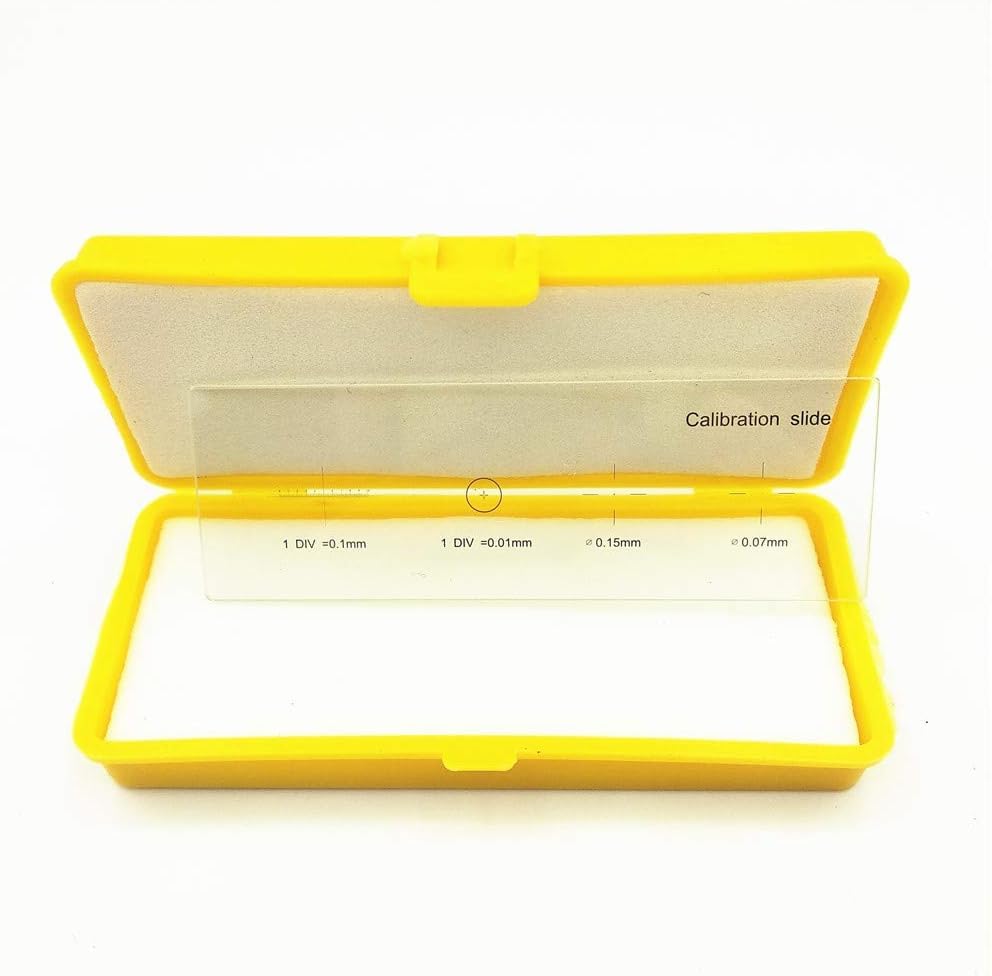 Microscope Stage Micrometer Calibration Slide with 4-Scales and 0.01mm Multifunctional Reticle Calibrating Ruler