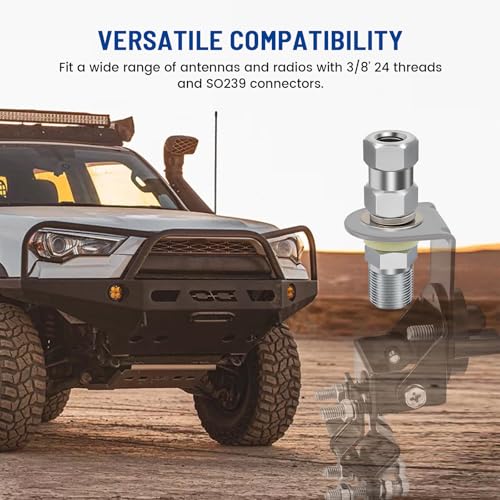 Image of Anina 2pc CB Radio Antenna Stub Mount Heavy Duty SO-239 Stud Mount for CB Radio Antenna Standard 3 /8 X 24 Threaded