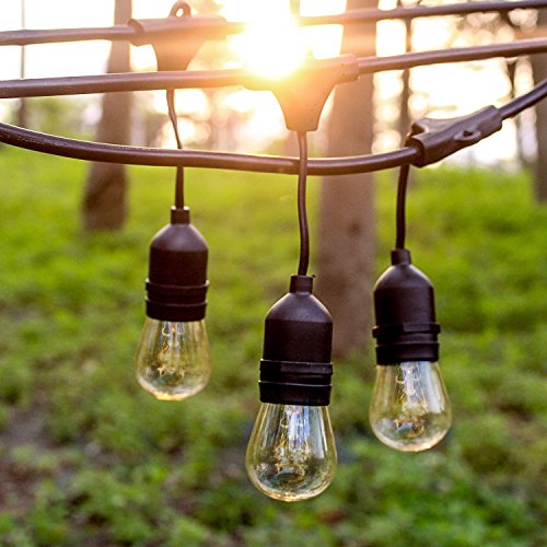 Sokani 24 Ft Long Outdoor String Lights For Party Christmas Halloween Backyard Yard Cafe Deck Patio Porch Garden Tree Decor W/12 Sockets 14 Hanging Bulbs 2 Spare,Linkable Weatherproof Commercial Grade #TOP1