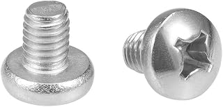 uxcell M6x8mm Machine Screws Pan Phillips Cross Head Screw 304 Stainless Steel Fasteners Bolts 10Pcs