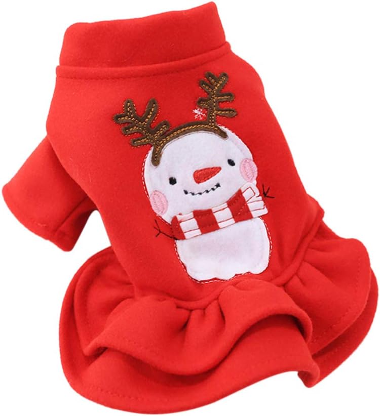 POPETPOP Dog Christmas Dress - Christmas Pet Costume Skirt Dog Clothes Winter Warm Dog Princess Dress Clothes Dachshund Chihuahua Corgi…