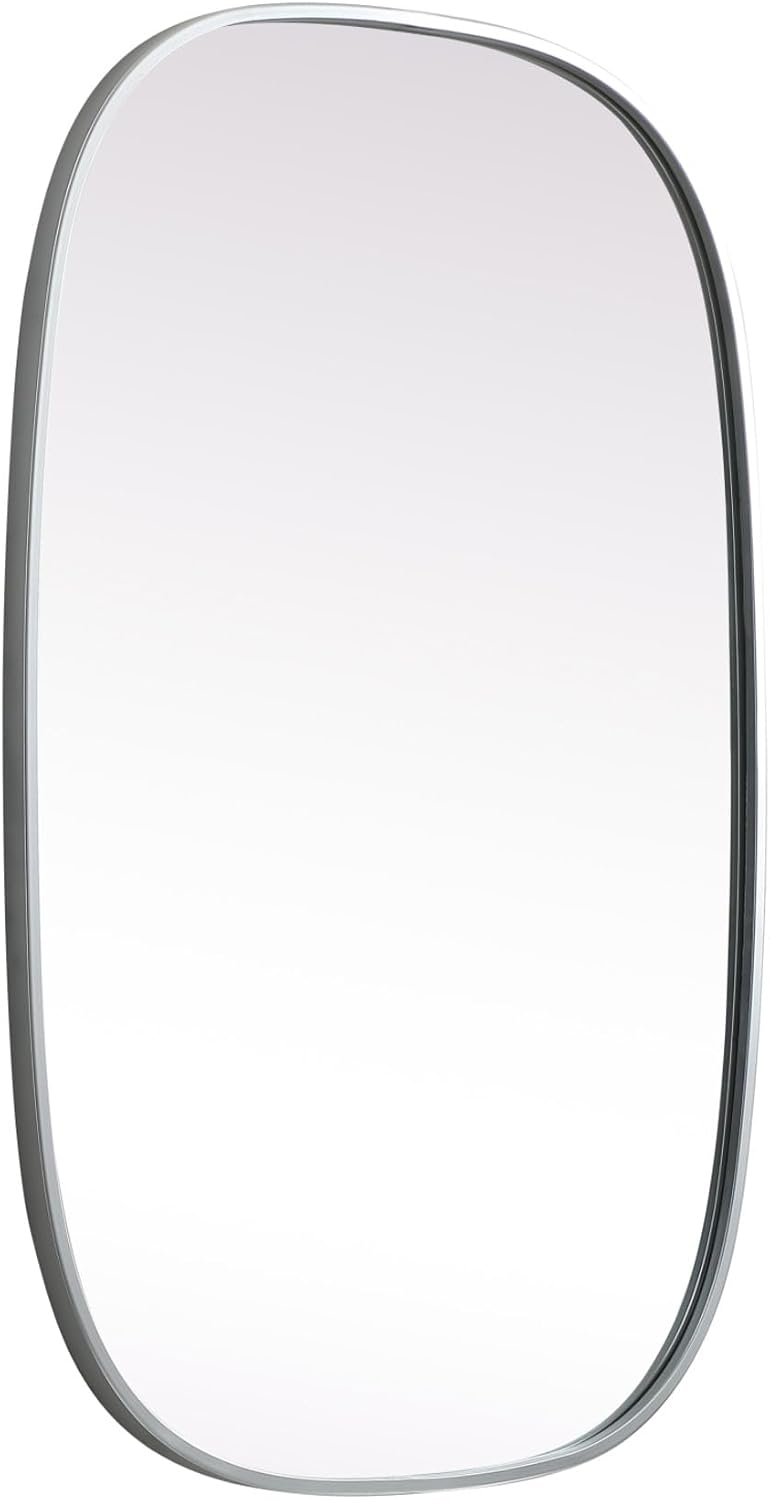 Elegant Decor Brynn 24x36 Oval Modern MDF Wood/Iron Mirror in Brass
