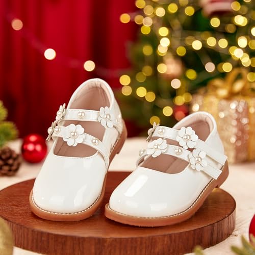 Image of Kiderence Toddler Girl Mary Jane School Uniform Dress Shoes Oxford Flats