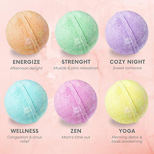 Levitural Bath Bombs, Dead Sea Salt, Essential Oils, Relaxing and Tranquility Organic Aromatherapy - Christmas Gift Ideas (Set of 6) - Image 4