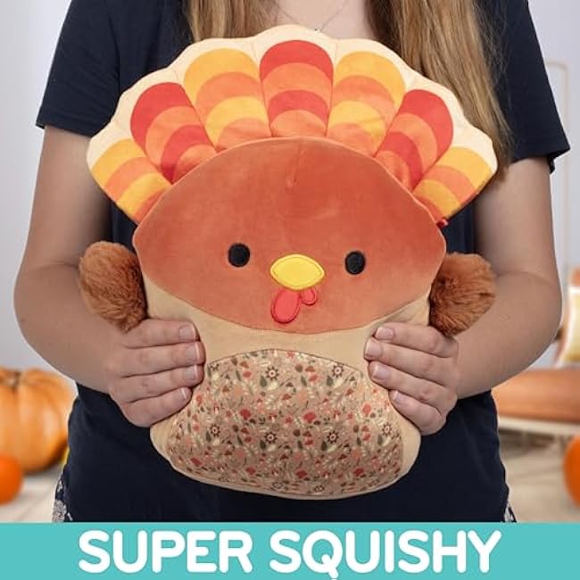 Squishmallows Original 10-Inch Gobrianna The Turkey - Official Jazwares Plush - Collectible Soft & Squishy Turkey Stuffed Animal Toy - Add to Your Squad - Gift for Kids, Girls & Boys