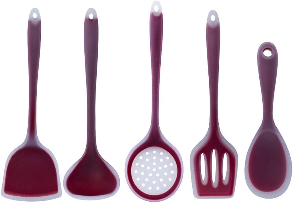 MYUYEE Kitchen Utensils Set,5Pcs Kitchen Utensil Set Silicone Kitchen Tools Non-Stick Cooking Tools Set Spoon Shovel Colander Cooking Utensil For Kitchen