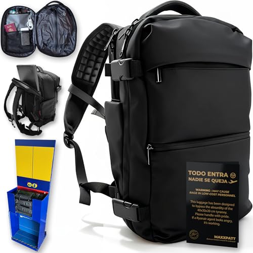Mochila cabina al vacio 40x30x20 con bomba – Evita pagar equipaje: comprime tu ropa. Ideal para Ryanair y vuelos low cost en escapadas de 3 a 5 días. Mochila de viaje premium con sistema de compresion