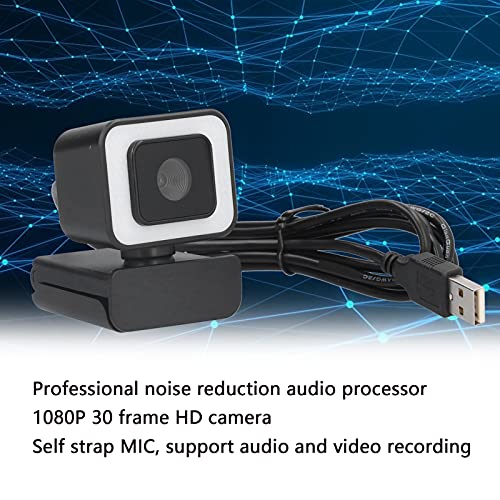 Elprico 1080P Webcam, 360° Rotation HD USB Webcam30fps USB Computerkamera mit Mikrofon Plug and Play PC Laptop Webkamera mit 3 Geschwindigkeiten Touch Fill Light – Bild 7