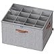 SONGMICS Schuh-Organizer, Schuhaufbewahrung, für 16 Paar Schuhe, Schuhbox, Griffe, platzsparend, Aufbewahrungsbox mit transparentem Deckel, anpassbar, für Schrank, taubengrau LSP555G01
