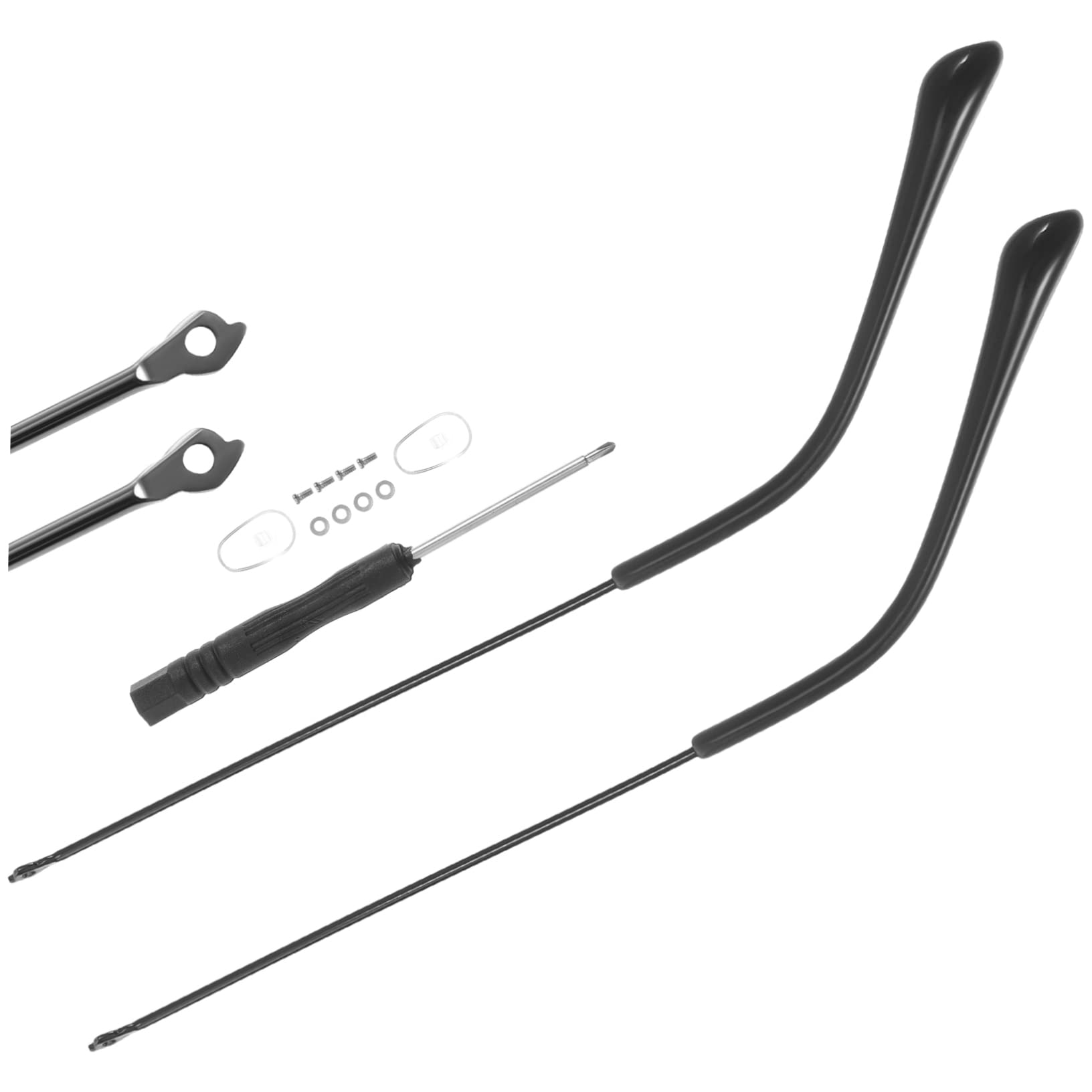 MOLUCKFU Universal Arm Replacement for Eyeglasses Fashion Replacement Glasses Arms Legs Black