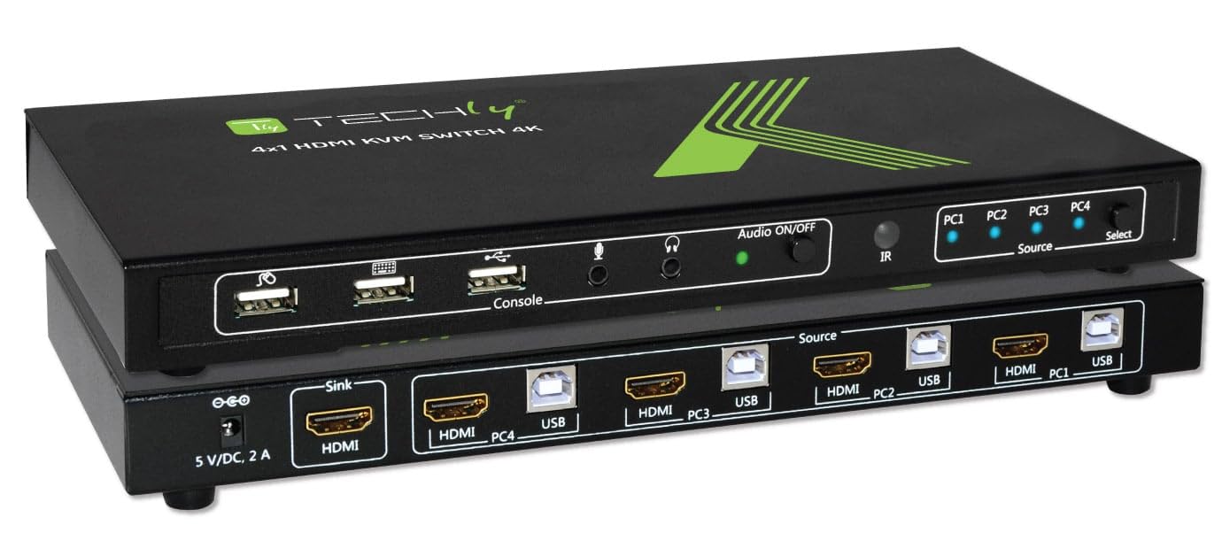 TECHly IDATA-KVM-HDMI4U 4 Port KVM switch HDMI USB 3840 x 2160 pixels