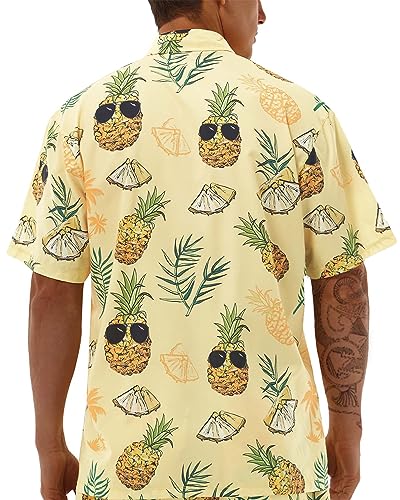 Hawaiian Shirts for Men Short Sleeve Casual Button Down Shirt Summer Beach Aloha Shirt Holiday Party Tropical Print4