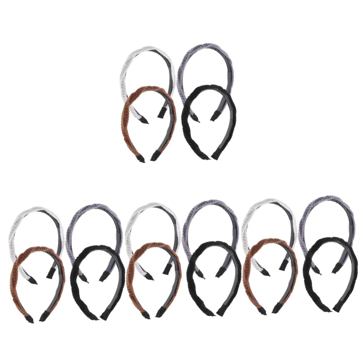 Baluue 16stücke Teiliges Geflochtener Haarbänder Für Damen Stilvolle Rutschfeste Gestrickte Haaraccessoires Schwarz Braun Und Beige Für Verschiedene Anlässe Und Looks