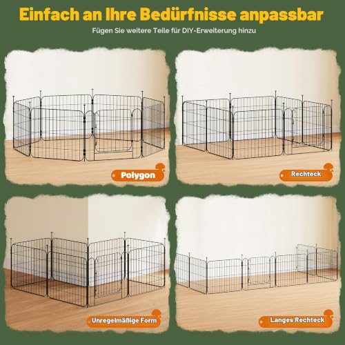 Yaheetech Welpenlaufstall 16-teilig 50 cm hoch