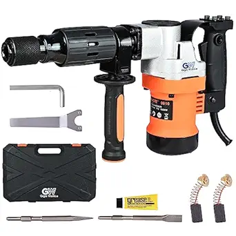 GIGAWATTS DX0810 5kg Demolition Hammer 1500W 3200 r/min Heavy Duty Concrete Breaker Ideal for Chipping Breaking Wall & Tearing Down Structures