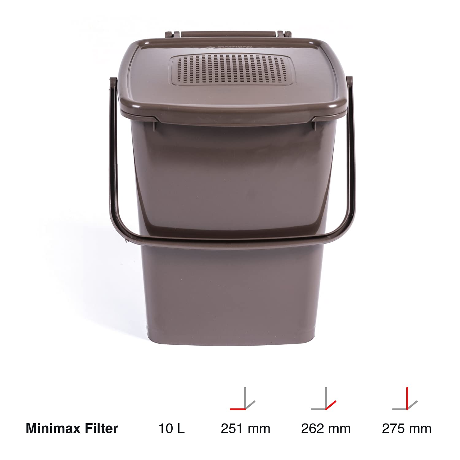 MINIMAX FILTER 10 L + 3 FILTRI ANTI-ODORI + 1 CONFEZIONE DI SACCHI IN CARTA PER LA RACCOLTA DELL'ORGANICO IN CUCINA