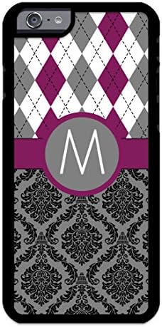 Custom Phone Cases for iPhone 6S, iPhone 6, iZERCASE [Custom Collection, Plaid Over Damask] Make Your Own Phone Case, Apple iPhone 6, iPhone 6S, Personalized Case (Purple)