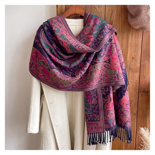 Scarf Winter Thick Warm Scarf Women Cashmere Shawl Neckerchief Female Embroidery Scarf for Men and Women(01)2