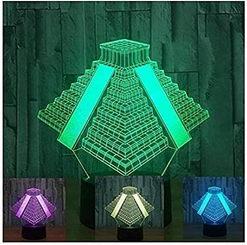 SUPERIORVZND 3D Egyptian Pyramids Night Light Remote Control Power Touch Switch Table Desk Optical Illusion Lamps 16 Color Changing Lights Home Decoration Xmas Birthday Gift