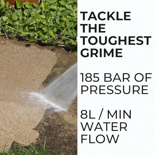 Petrol Pressure Washer - 8M Hose with 4 Spray Nozzles - 3.5L Detergent Tank - 185 Bar, 8L / Min Flow Rate - 7BHP Petrol Engine - Driveway/Patio/Path/Vehicles - Image 7
