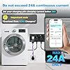 Smart EV Charging Integration: Sekelo Automatic Power Switch for Dryer & EV, NEMA 14-30P to 14-30R & 14-50R, 240V, 24A 5.76kW Max Power Splitter, Fast Charging, Real-time Display