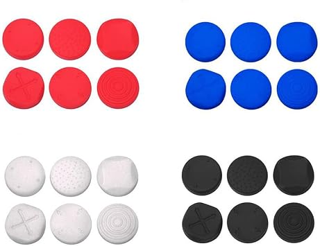 6 in 1 Silicone Thumbstick Grip Cap Analog Joystick Protective Cover Case for PSV 1000 2000 Slim Replacement Red