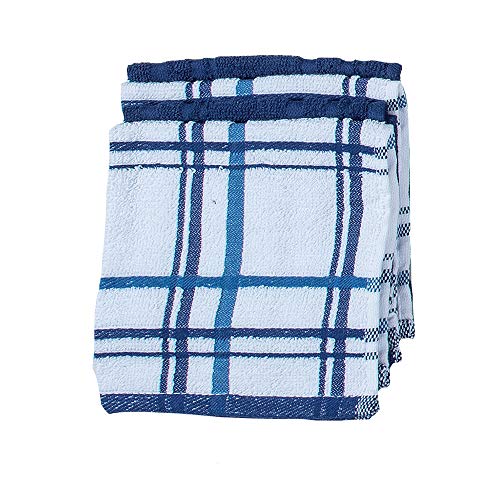 Kay Dee Designs Kitchen Basics Indigo 4PC Textured Dish Cloths Towel, Blue