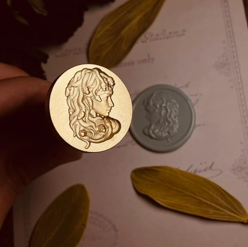 Mceal Wax Seal Stamp 3D Engraved Wax Stamp for Journals and Envelopes Greek Mythology - Medusa