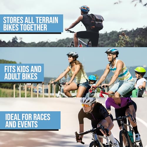 Stationary Outdoor Indoor Bike Rack – Holds Up to 10 Bicycles | Heavy Duty Floor Bike Storage Rack for Garage, Yard, or Home Organization | Easy Assembly Metal Bicycle Stand for Road & Mountain Bikes