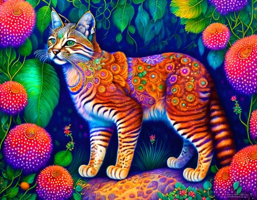 Poster mural chat mignon Meechi toile 50x70cm tableau animaux sans cadre