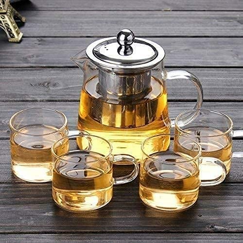 Buy Orrda Glass Tea Kettle Square Shape Borosilicate Glass Teapot with Stainless Steel Infuser
