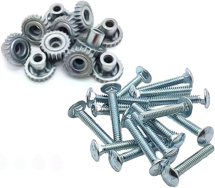 Pet Carrier Dog Kennel Metal Fasteners Nuts Bolts Replacements (1-1/4" Medium Bolts, 16 Pack)