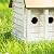 Glitzhome 14.25" L Hanging Birdhouse Oversized Washed White Distressed Solid Wood Villa Decorative Outdoor Garden Bird House