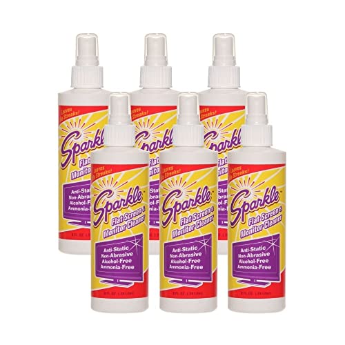 Sparkle Flat Screen & Monitor Cleaner 8oz Spray Bottle (Pack of 6)
