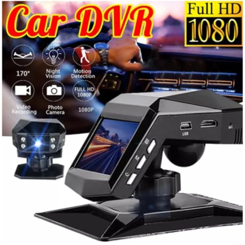 DVR para coche 1080P de doble canal con cámara trasera, sensor G y gran angular de 170° 2