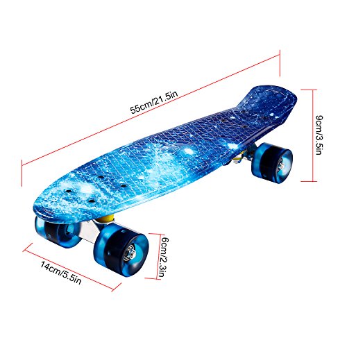 Skateboard Mini Cruiser da 55 cm/22 con Ruote