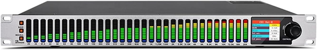 Equalizer 31-band Display Digital Equalizer Equalizer Audio Professional Equalizer Spectrum Speaker Management(White)