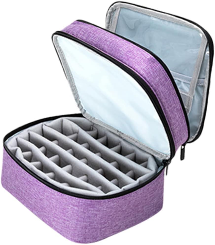 Nail Polish Organizer Case Handle Compartment Bag for Travel Essential Oil Storage Makeup Organizer Portable Carrying Case