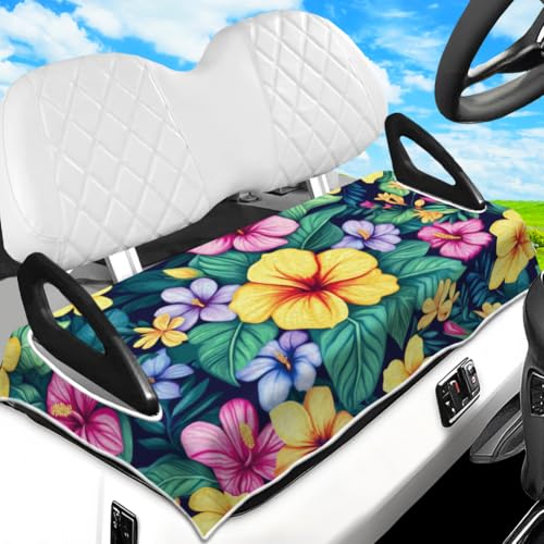 peacoblue Tropical Flowers Golf Cart Seat Covers, Towel Seat Cover