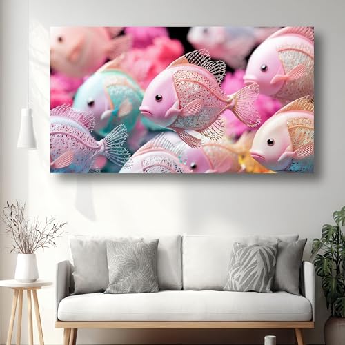 Reproduction décorative de la vie océanique sur toile premium 60x105 - 3