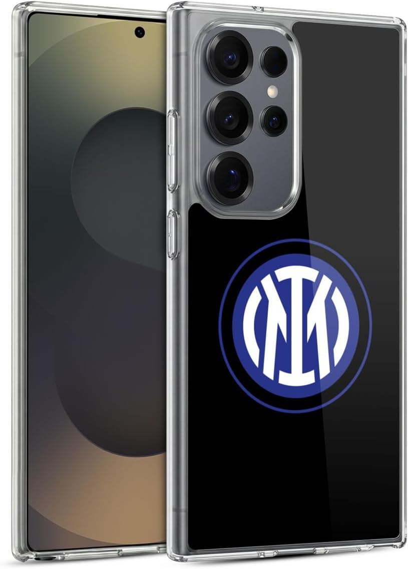 Head Case Designs Officially Licensed Inter Milan Logo On Black Badge Gel Case [Military Grade Protection] Compatible with Samsung Galaxy S25 Ultra and Compatible with MagSafe