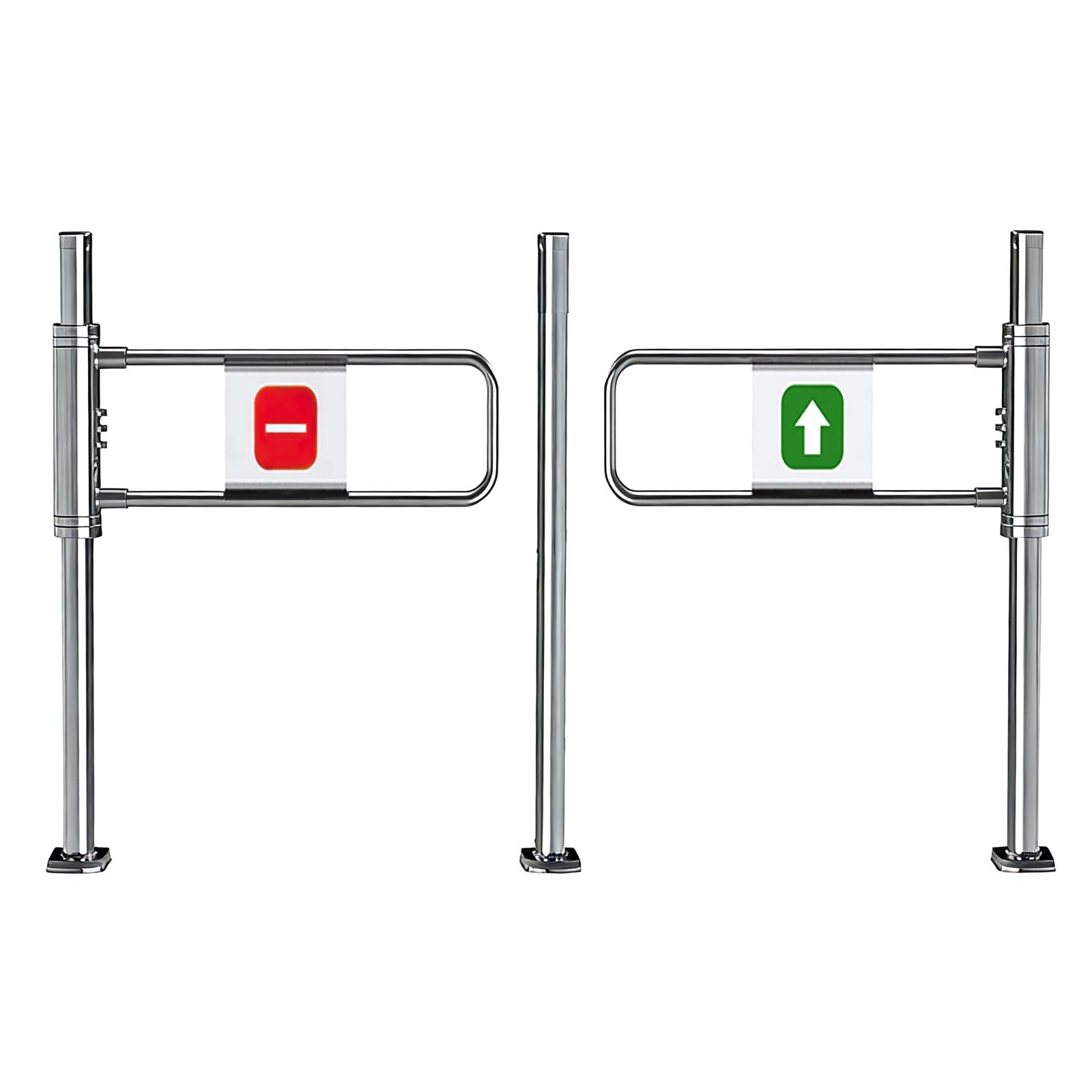 Aioneer Automatic Swing Gate With Spring, One-Way Entrance Door In Stainless Steel, For Supermarket, Warehouse, Library, Shop Safety Closure-190cm/74.8in