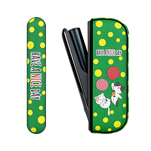 OMeJia�ėp���� �J�o�[ IQOS �C���} i �P�[�X�Ɍ݊� iluma �P�[�X�ɑΉ� �h�A�J�o�[�܂� �Z�~�n�[�h ���U�[���f�ށA���������� (�O���[��)