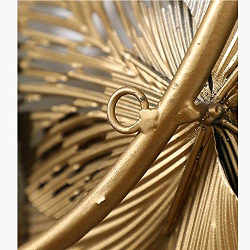 Xzgden Wall Decorations, Metal Flower Wall Art,Three-Dimensional Wrought Iron Gold And Green Ginkgo Leaf Wall Hanging Sculpture For Indoor And Outdoor Garden Wall Decoration,127X70Cm #TOP3