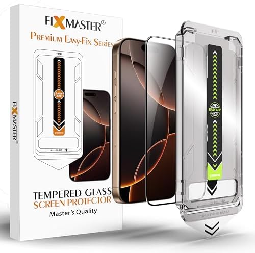 Fixmaster iPhone 16 Pro Max Uyumlu Ultra Clear HD Temperli Cam, E...