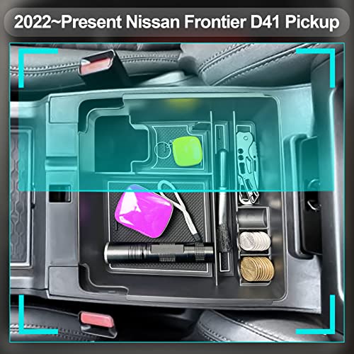 Image of CDEFG for 2022 2023 2024 2025 2026 Frontier Pickup Truck Center Console Organizer for 2026 2025 Nissan Frontier Armrest Storage Box 2022-2026 Frontier Truck Accessories